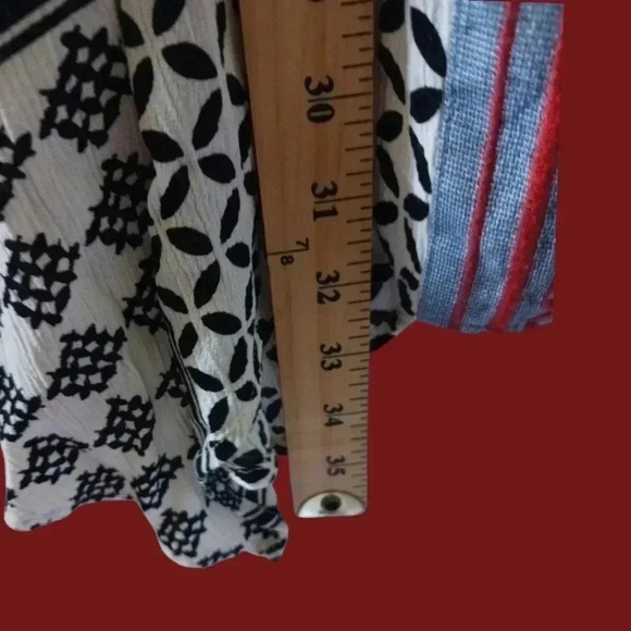 THML shark bite hem spaguetti strap  blue/red/ black dress size Small - Picture 6 of 10